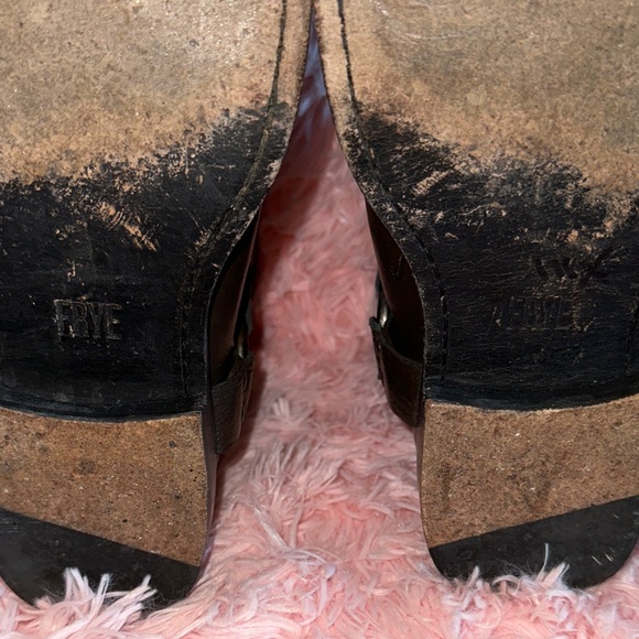 FRYE: Phillip Harness Womens Brown Leather Ankle Boots - Picture 8 of 13